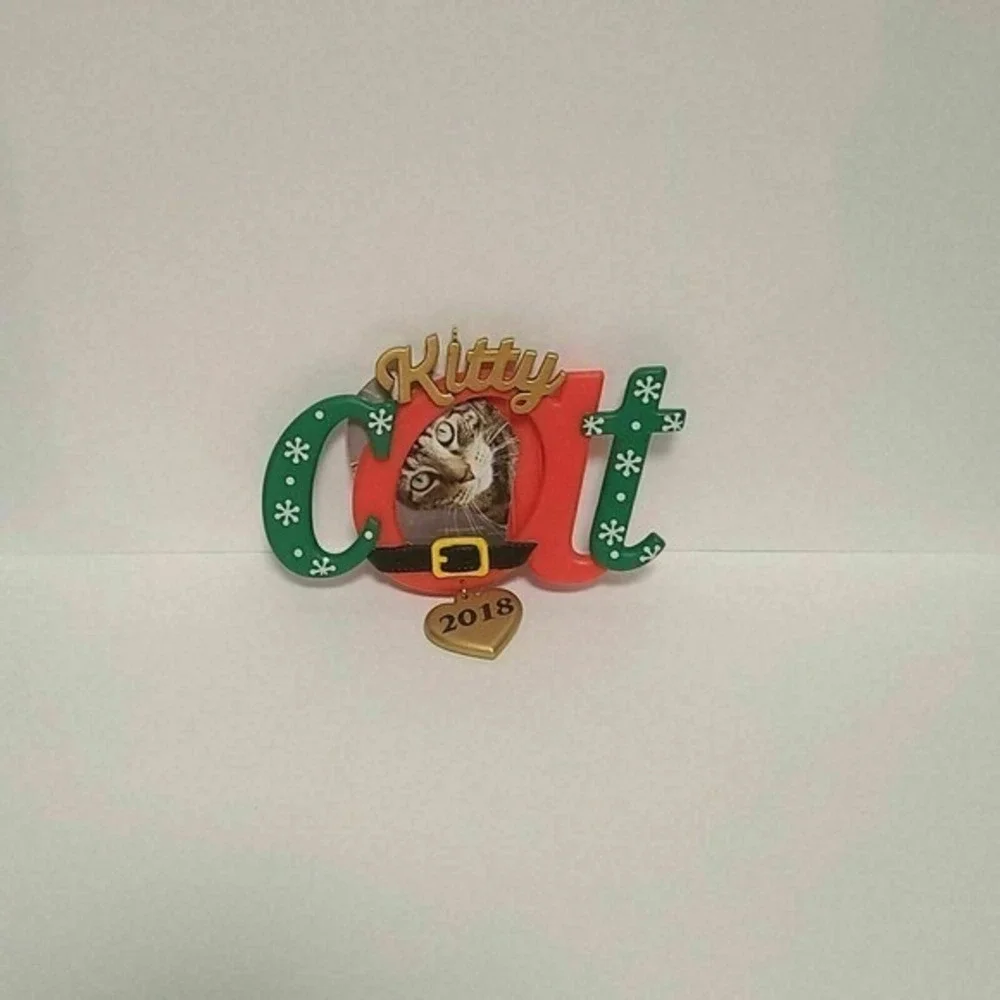 Hallmark Keepsake Kitty Cat Christmas Tree Photo Holder Ornament 2018‎ Picture